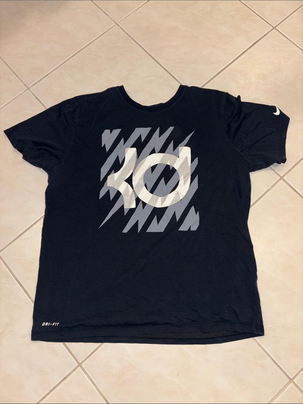 Nike Black & Gray KD Logo Short Sleeve Tee
